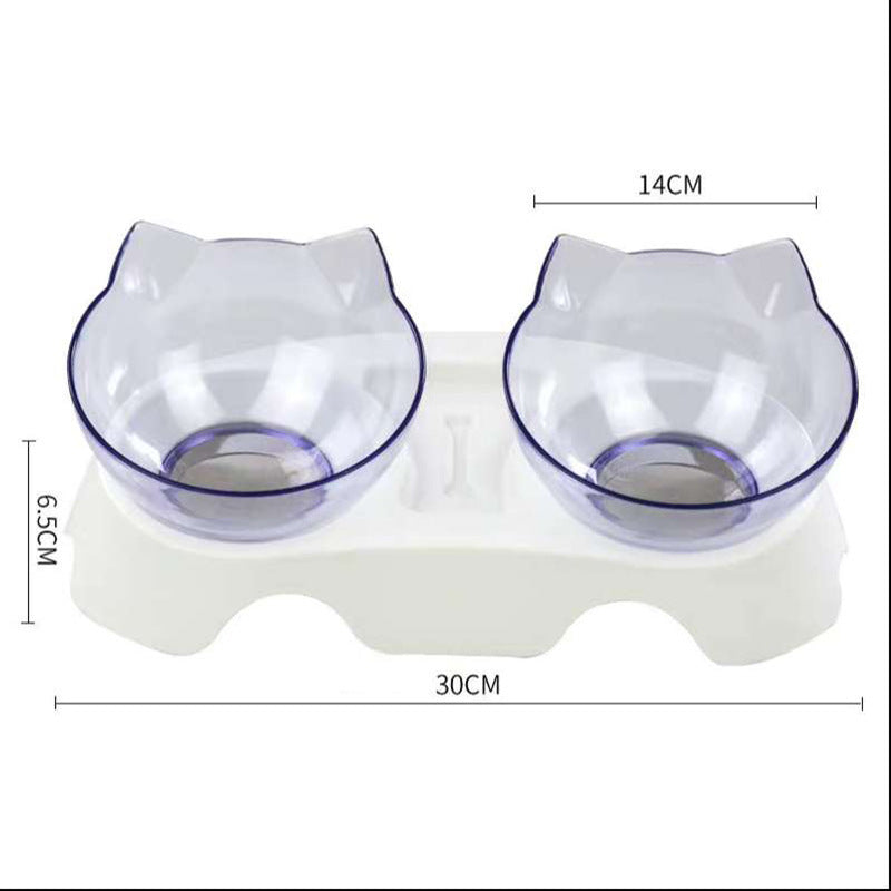 Cat Double Bowl Cat Food Bowl Cervical Vertebra